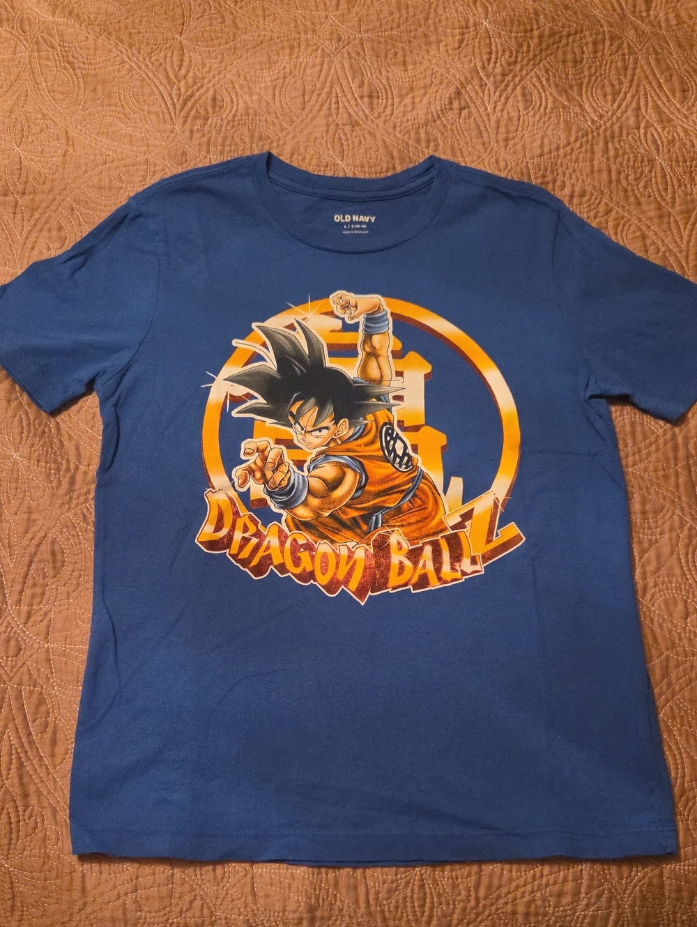 Old Navy Blue Dragon Ball Z Graphic Tee with Orange Accents For Kids